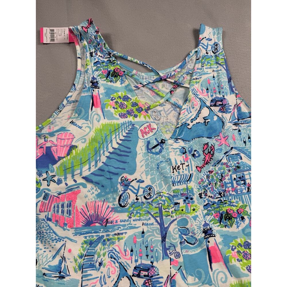 NWT Lilly Pulitzer XL Pima Cotton Kristen Swing Dress Criss Cross Back Dress - Picture 6 of 11